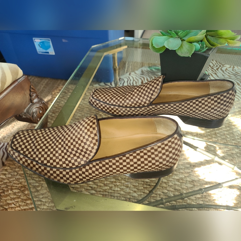 Louis Vuitton Damier Pony Hair Loafers Slip on